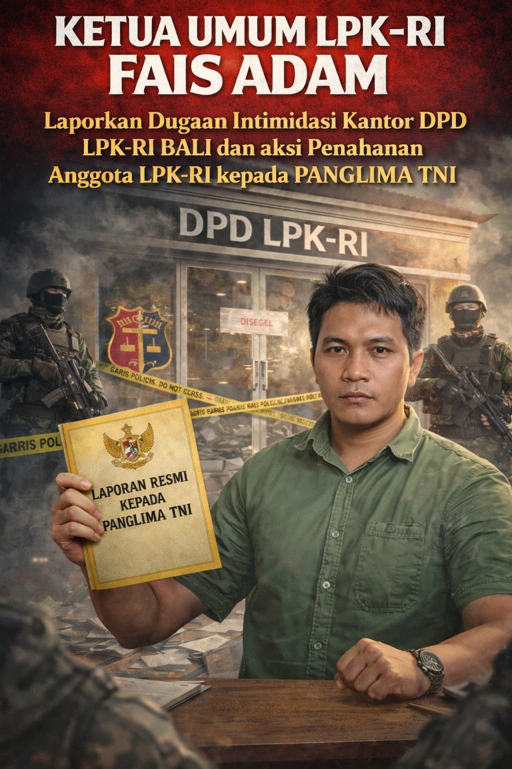 LPK-RI Laporkan Dugaan Intimidasi di Kantor DPD Bali ke Panglima TNI, Pangdam IX/Udayana, dan Denpom Bali