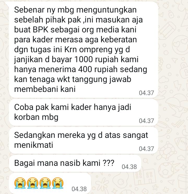 Dugaan Ketidaksesuaian Insentif dan Makanan Berulat, MBG Labuan 006 Tuai Kritik