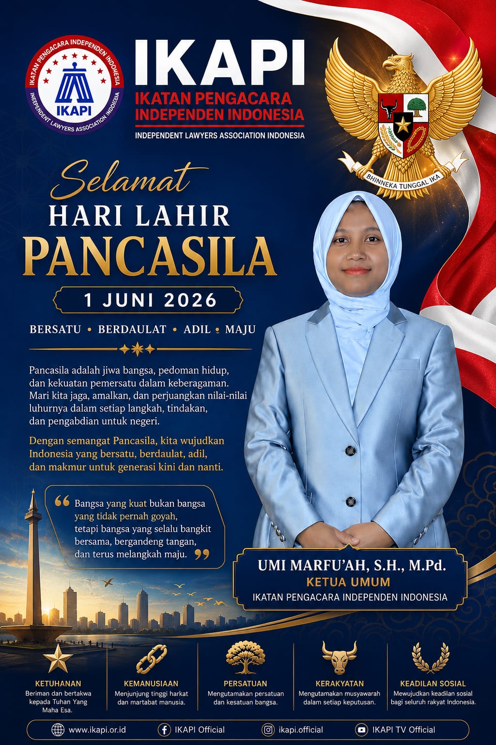 UMI MARFUAH, S.H., M.Pd.: “Pancasila dan Nilai Ketuhanan Adalah Nafas Perjuangan Bangsa Indonesia