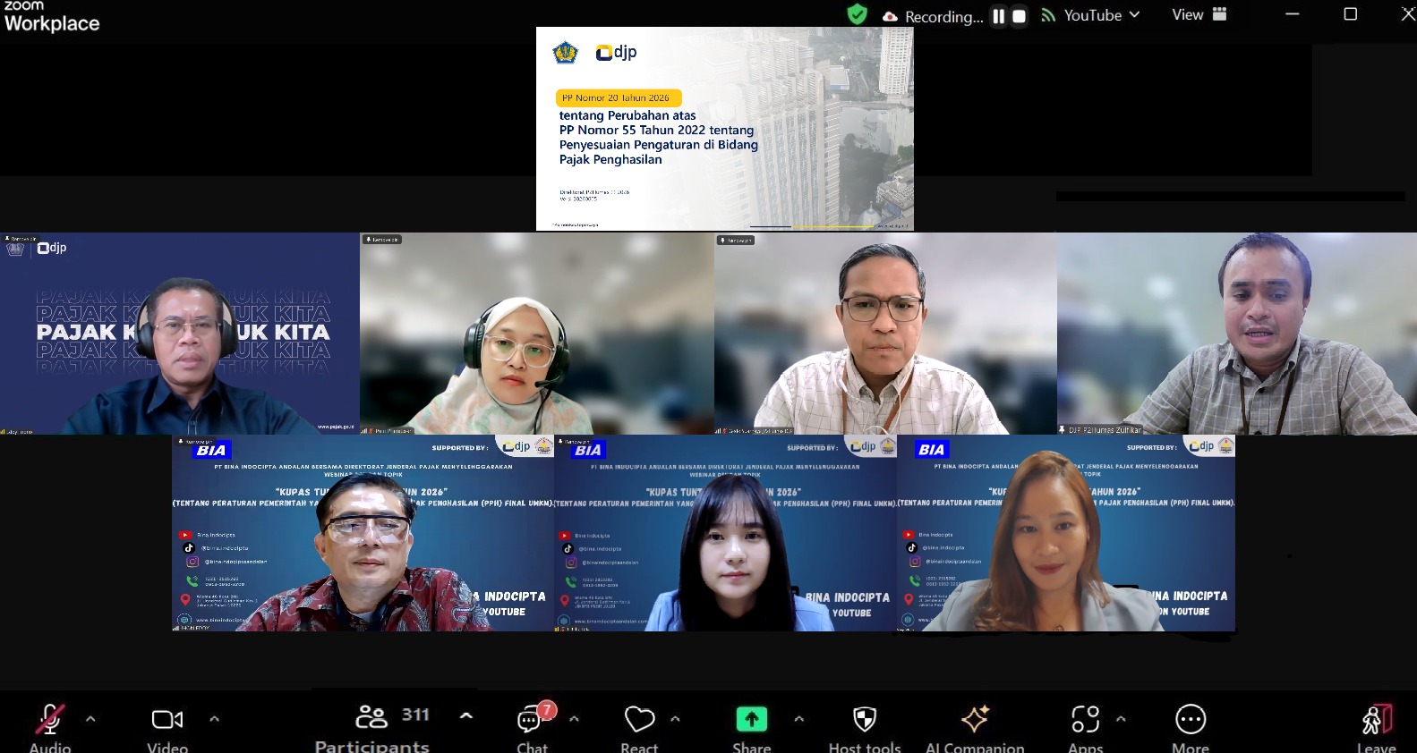 PP 20 Tahun 2026 Ubah Peta Pajak UMKM, Lebih dari 400 Peserta Ikuti Webinar Kupas Tuntas Regulasi Baru