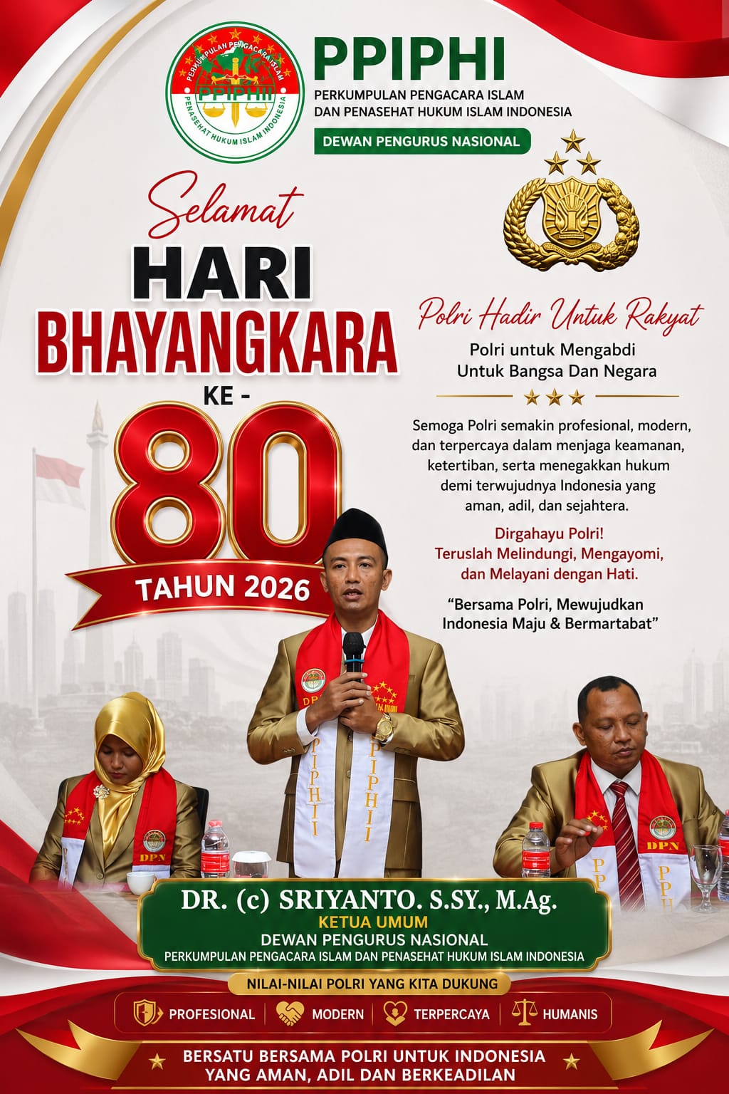PPIPHI Ucapkan Selamat Hari Bhayangkara ke-80, Tegaskan Dukungan bagi Polri yang Profesional, Humanis, dan Berkeadilan