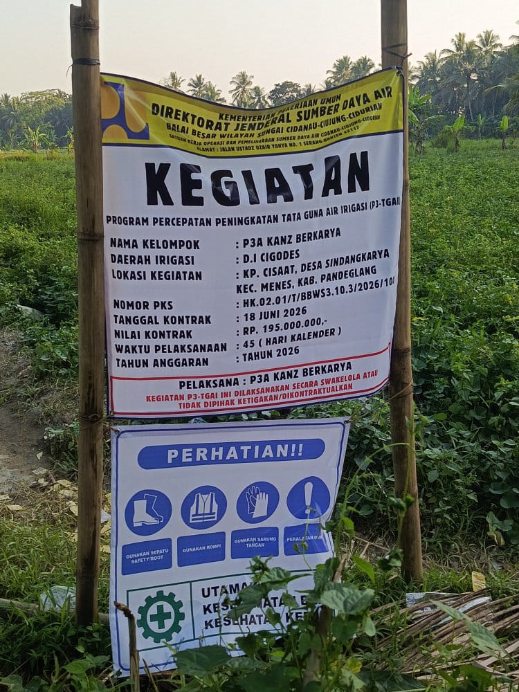 KMB Belum Beri Klarifikasi, Pengawasan Proyek P3-TGAI Rp195 Juta di Pandeglang Jadi Sorotan
