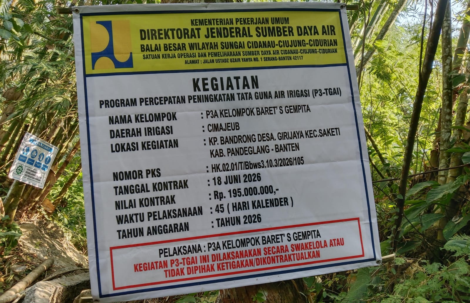 PPK Bungkam, GOW-Banten Desak Pengusutan Dugaan Proyek P3-TGAI Desa Girijaya yang Diduga Amburadul