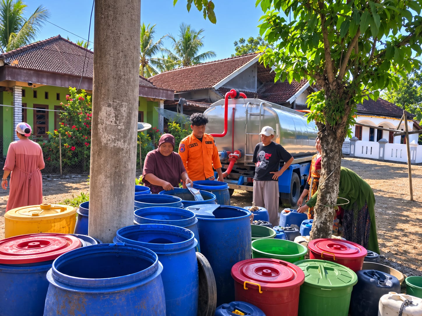Gerak Cepat Atasi Kekeringan, BPBD Pandeglang Distribusikan Air Bersih ke Sukaresmi, KSB Beri Apresiasi