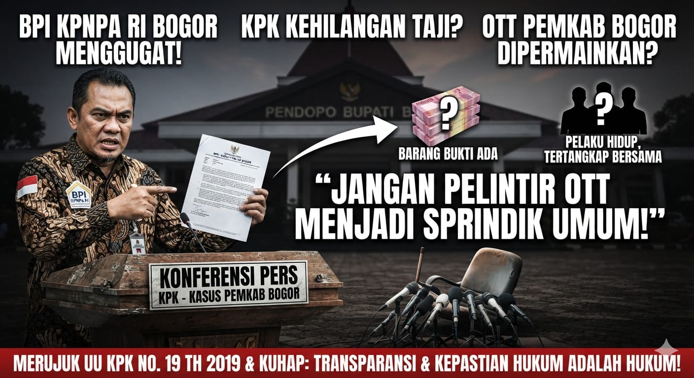 Uang Rp1,5 Miliar Diamankan, Status Kasus Dipertanyakan: BPI KPNPA RI Bogor Tantang KPK Buka Fakta Sebenarnya