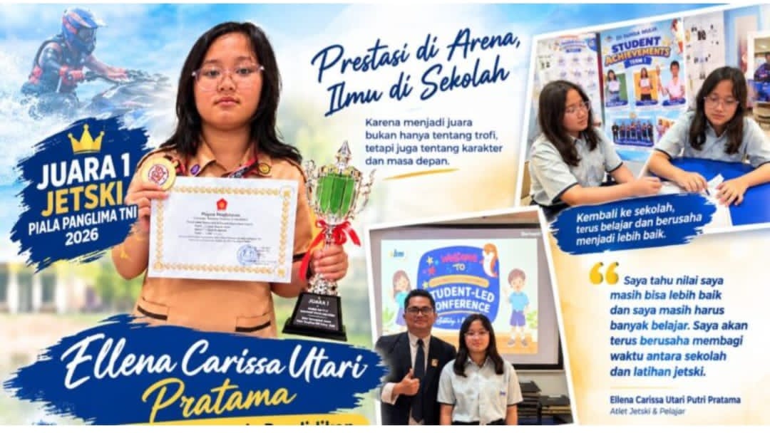 JUARA 1 JETSKI PIALA PANGLIMA TNI 2026, ELLENA TETAP BELAJAR DAN TERUS MENGEJAR NILAI TINGG