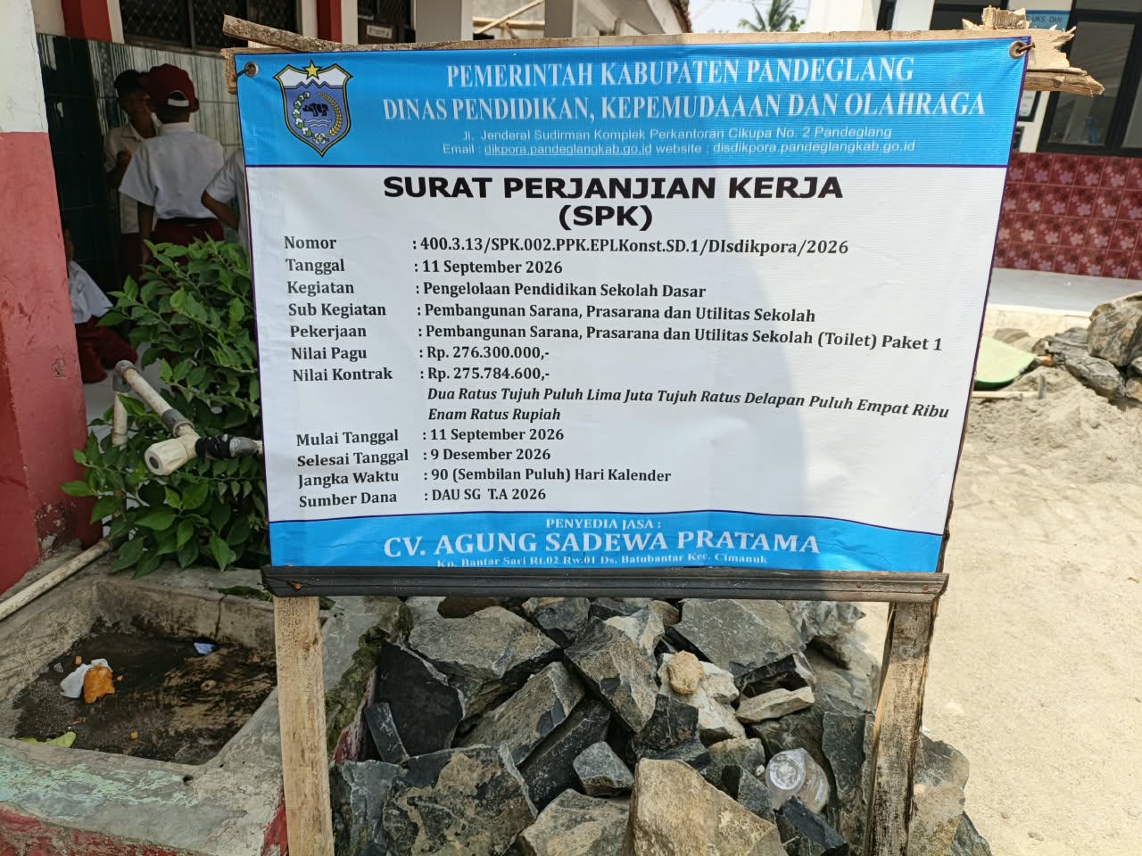 Proyek Toilet Rp275,7 Juta Disorot, GOW-BANTEN Desak Dinas, CV dan Konsultan Pengawas Turun Tangan