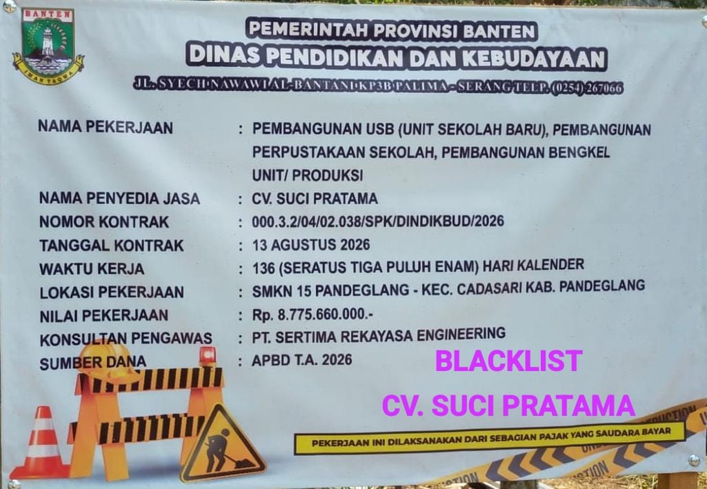 GOW-BANTEN Meradang! Dugaan Pelarangan Pers di Proyek SMKN 15 Pandeglang Rp8,77 Miliar, Dinas Dituntut Beri Penjelasan
